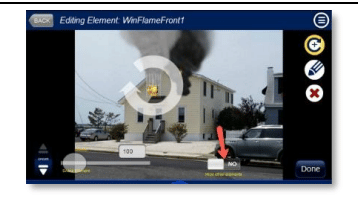 Hide Other Elements in Fire Simulation