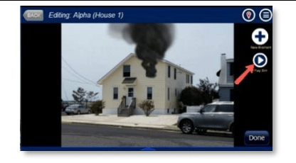 Previewing fire simulation after adding effect