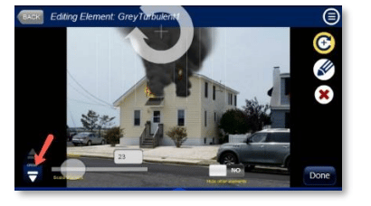 Using selection rotator feature in fire simulator