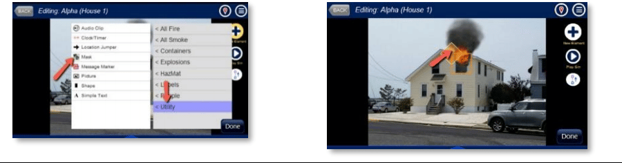 Masking effects in a fire simulator