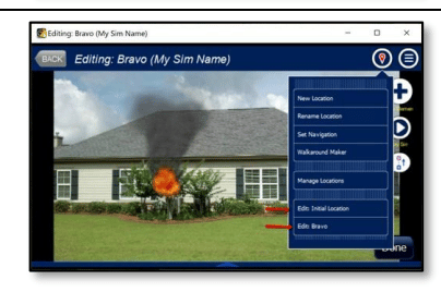New locations menu in fire simulator