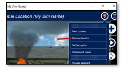 Editing location name for fire simulation