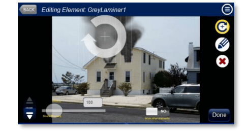 Selecting an effect in fire simulator