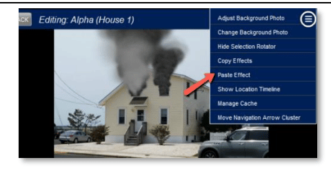 Paste fire simulation effect
