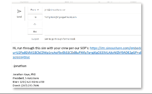 Emailing a fire simulation