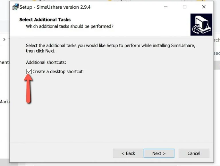 Create SimsUshare app desktop shortcuts