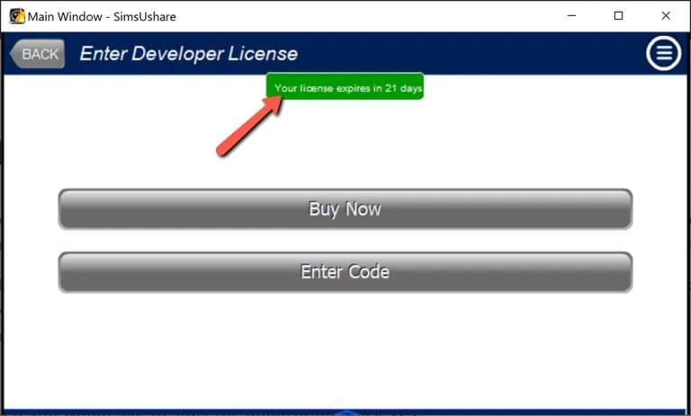 Your license expires in 21 days